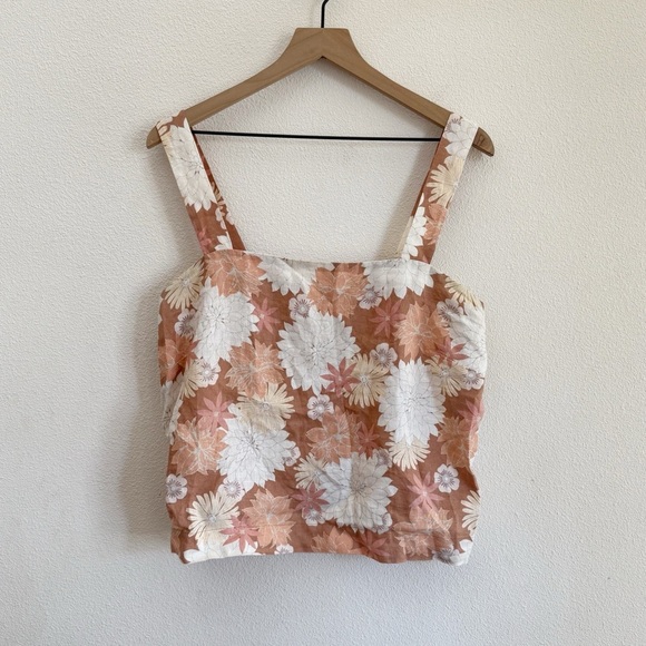 Faherty Summer Sands Linen Tank In Warm Jicaro Island Large - Picture 2 of 6